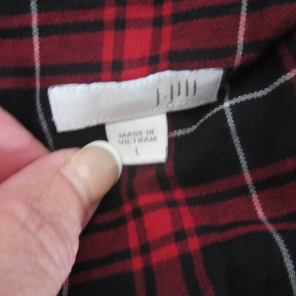 J. Jill Layered Blouse Plaid Tunic Button Down Long Sleeve Top Size Large - Picture 10 of 12